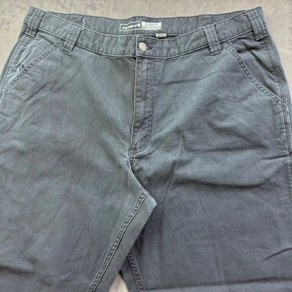 Carhartt Rugged Flex Relaxed Fit Canvas Work Pants Navy Blue 40x30 BN2291-M